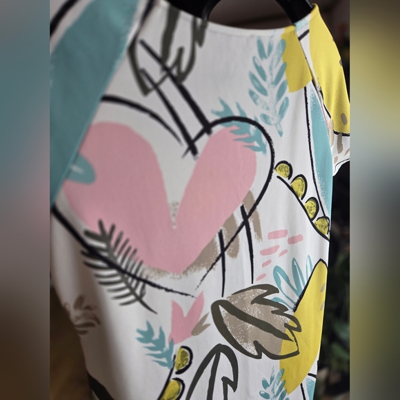 Love & Legend Dress Heart & Nature Print Womens Black and Gold Tag 22 in P2P - Picture 4 of 9